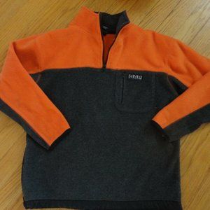 Gap pull over gray and orange zipper neck child size large 10